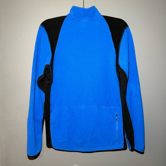 The North Face Fleece Jacket Mens S Blue/Black Pullover 1/4 Zip Casual Active - Picture 2 of 6